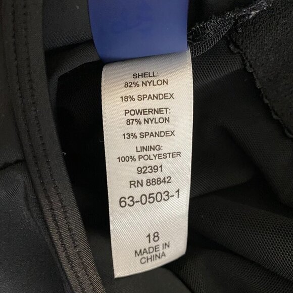 Swimsuits For All One Piece Swimsuit Dress‎ Black Solid Women's Size 18 - Picture 6 of 7